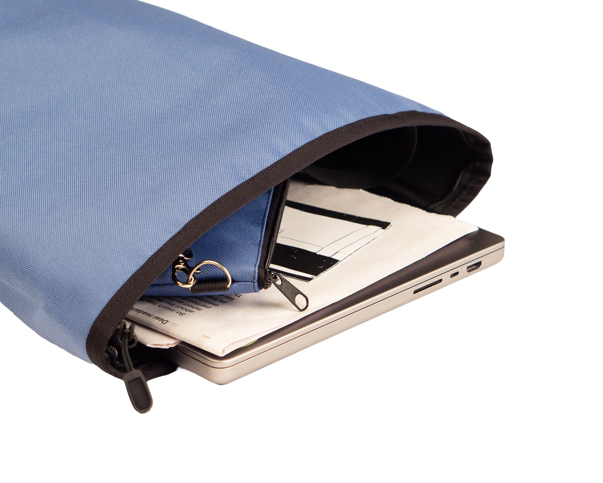 Detail des Cordura-Stoffs in Ice Blue – vegan, wasserabweisend, robustes Outdoor-Material. © Spleen Berlin