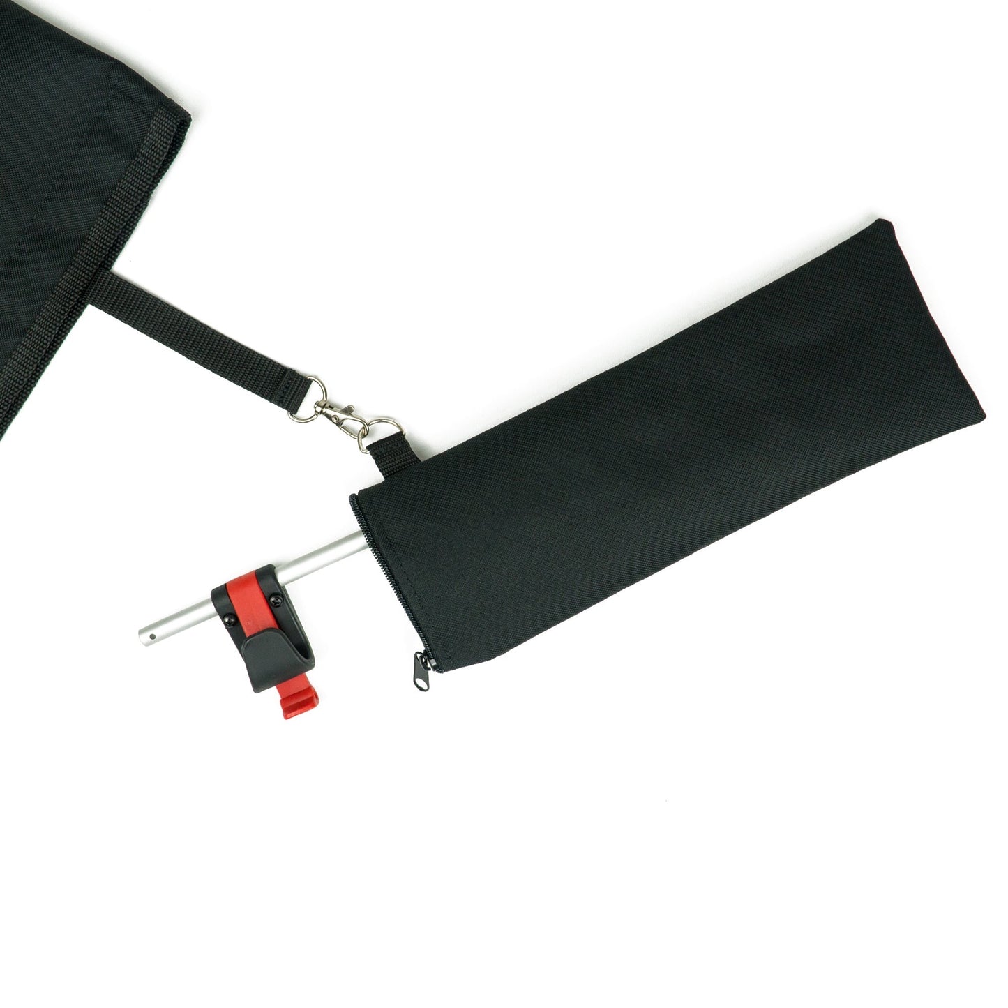 Fahrradhalterung von Spleen Berlin im recycelbaren Täschchen mit Karabiner, Schlüsselband und urbanem Design, ideal für Rucksack & Fahrradtasche. ©Spleen Berlin