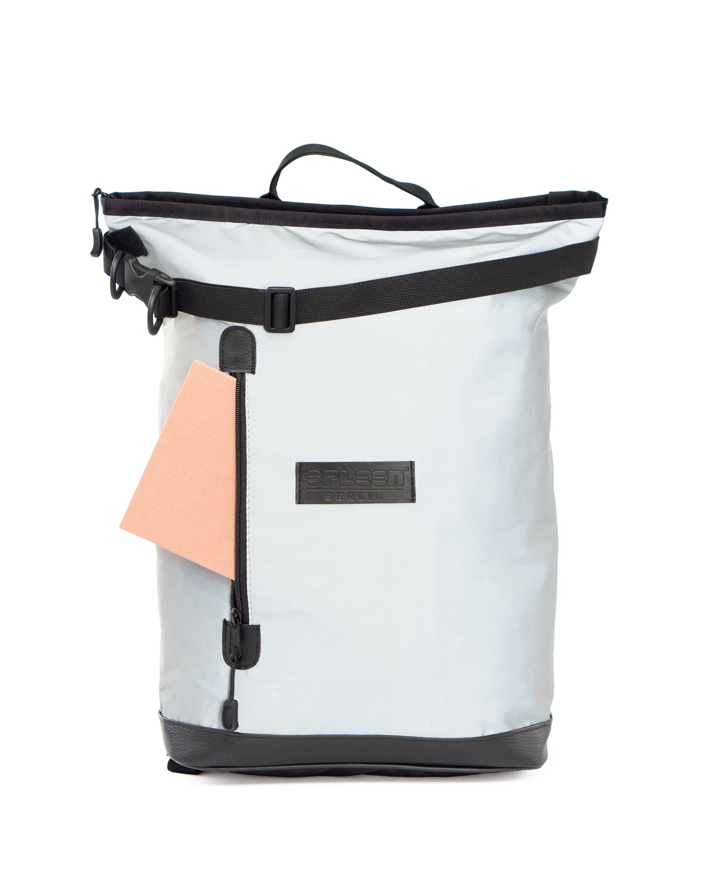 LIZ Small Glow – vegane Fahrradtasche & Rucksack von Spleen Berlin, Fronttasche mit Reißverschluss groß genug für ein kleines  Buch. ©Spleen Berlin