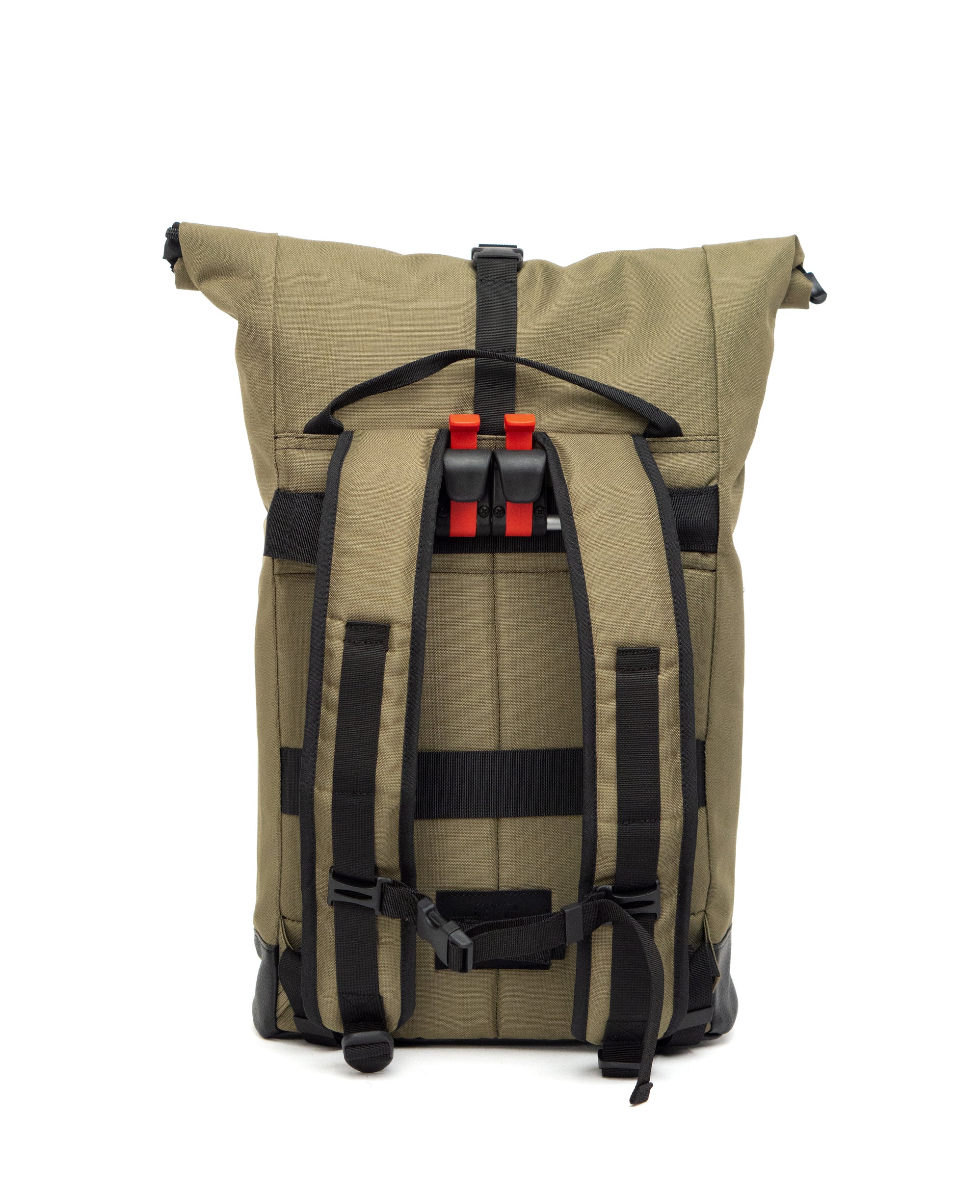 Rückenansicht des Fixie - Olive von Spleen Berlin mit gepolstertem Rücken und bequemen Trägern ideal für täglichen Komfort beim Fahrradpendeln.©Spleen Berlin