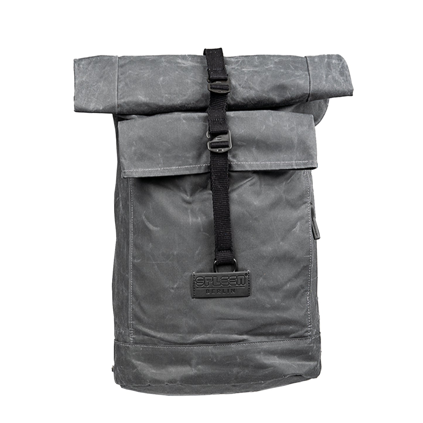 Bob waxed in Grau aus gewachster Baumwolle (waxed cotton), wasserabweisend, robust und stilvoll ideal für urbane Fahrradpendler:innen.
©Spleen Berlin