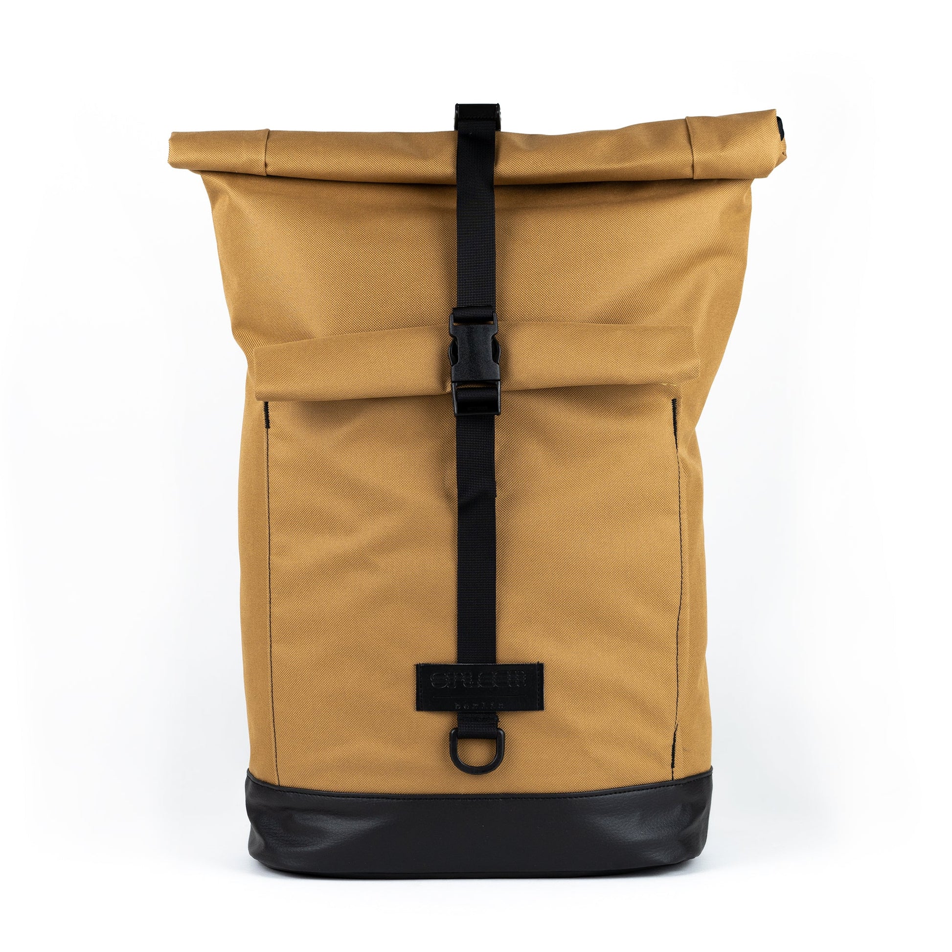 Bob - Sahara Vorderansicht mit aufgesetzter Fronttasche und gepolstertem Boden, robustes Design, praktische Aufbewahrung für den 
 Alltag. ©Spleen Berlin